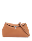 Toteme - Tan Leather Clutch With T-Lock Closure And Adjustable Shoulder Strap