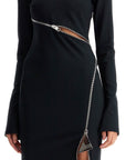 The Attico - Twisted Zip Midi Dress With