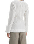 Ganni - V-Neck Shirt With Collar