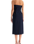 Sportmax - Velvet Detailed Bustier Dress With Nine