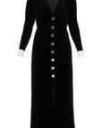 Saloni - Velvet Dress With Buttons