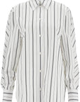 Toteme - White And Black Striped Kimono Sleeve Shirt In Organic Cotton