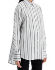 Toteme - White And Black Striped Kimono Sleeve Shirt In Organic Cotton