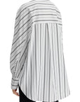 Toteme - White And Black Striped Kimono Sleeve Shirt In Organic Cotton