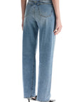 Toteme - Wide Leg Organic Cotton Jeans In Worn Blue With Twisted Seams