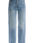 Toteme - Wide Leg Organic Cotton Jeans In Worn Blue With Twisted Seams