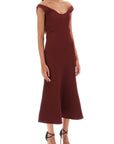 Roland Mouret - Wool Silk Off-The-Shoulder Midi Dress